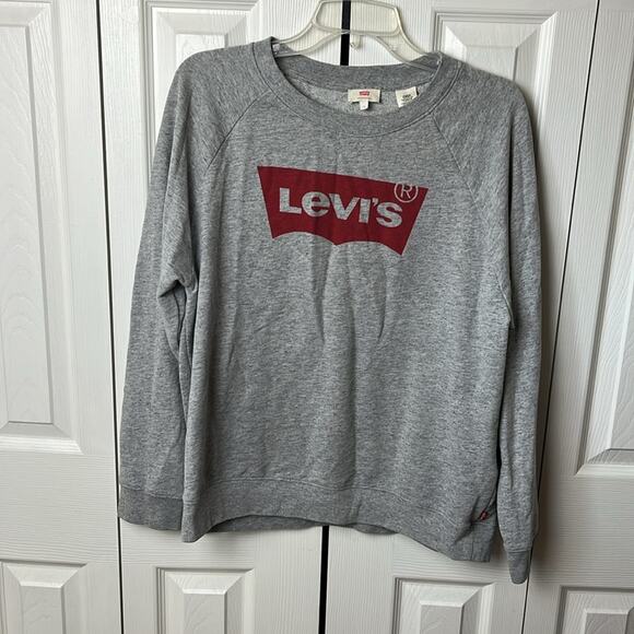 Levi’s Logo Lightweight Sweater Gray Large - Picture 1 of 10